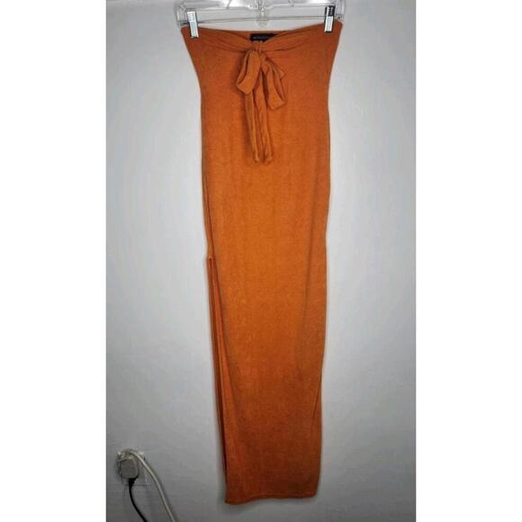 Pretty Little Thing Beach Towel Coverup Maxi Dress Orange Size 4 - Picture 1 of 6